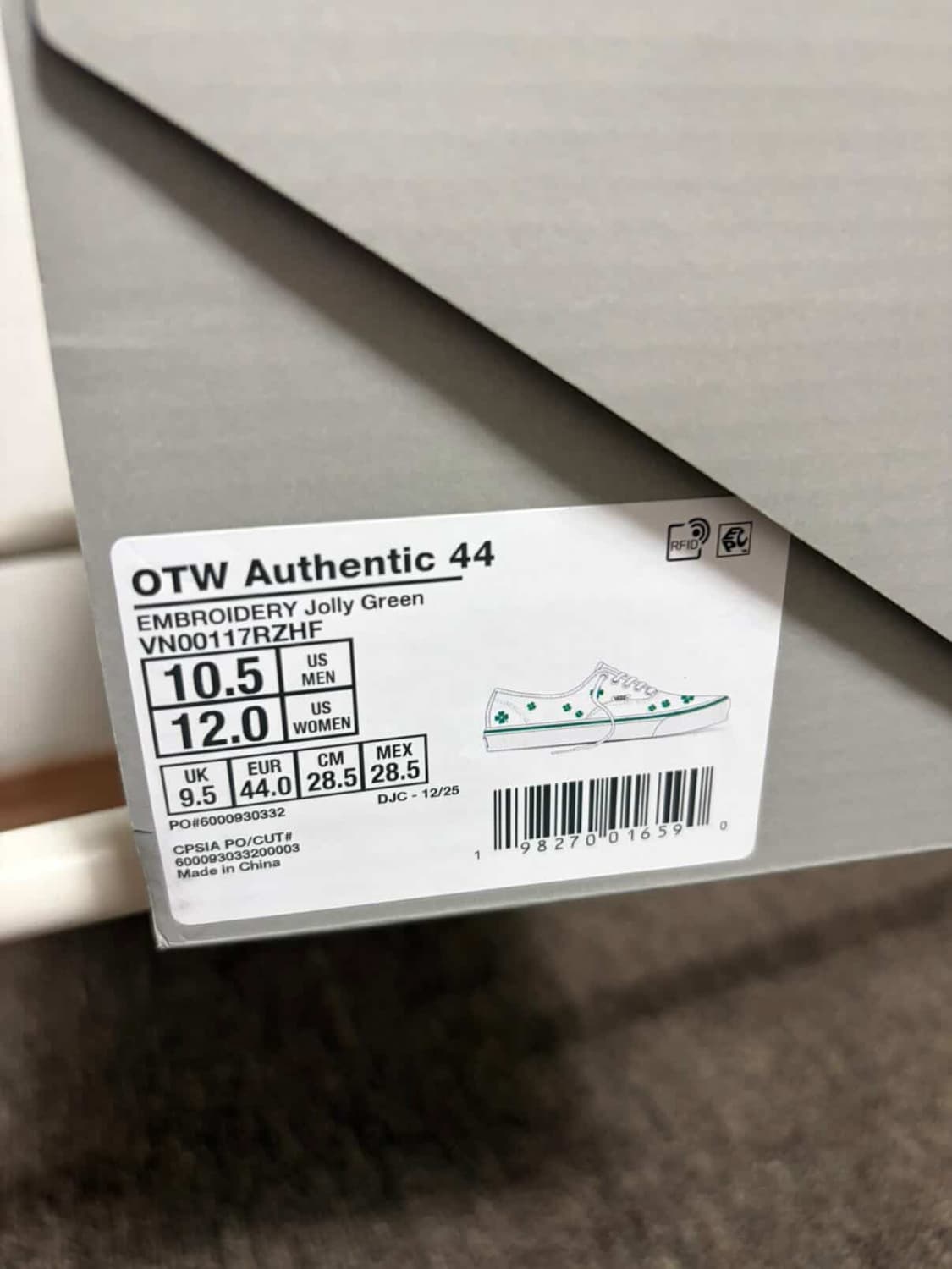 반스 어센틱 44 자수 졸리그린 285  상품이미지4