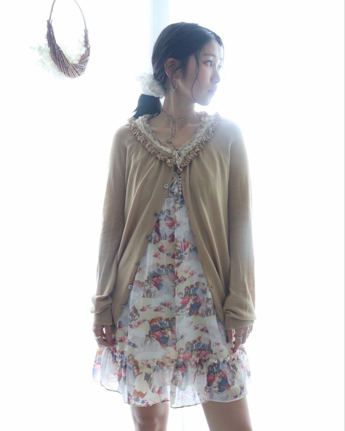 [Sunao Kuwahara] Lace Frill Cardigan 상품이미지5