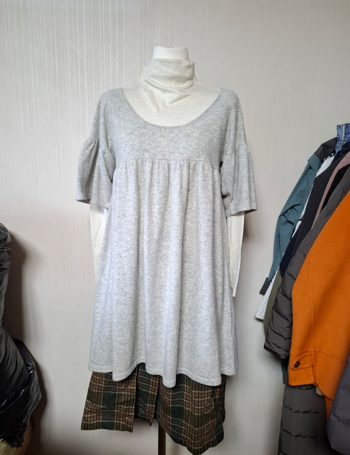 일본빈티지 모리걸 캐시울 롱니트 상품이미지1