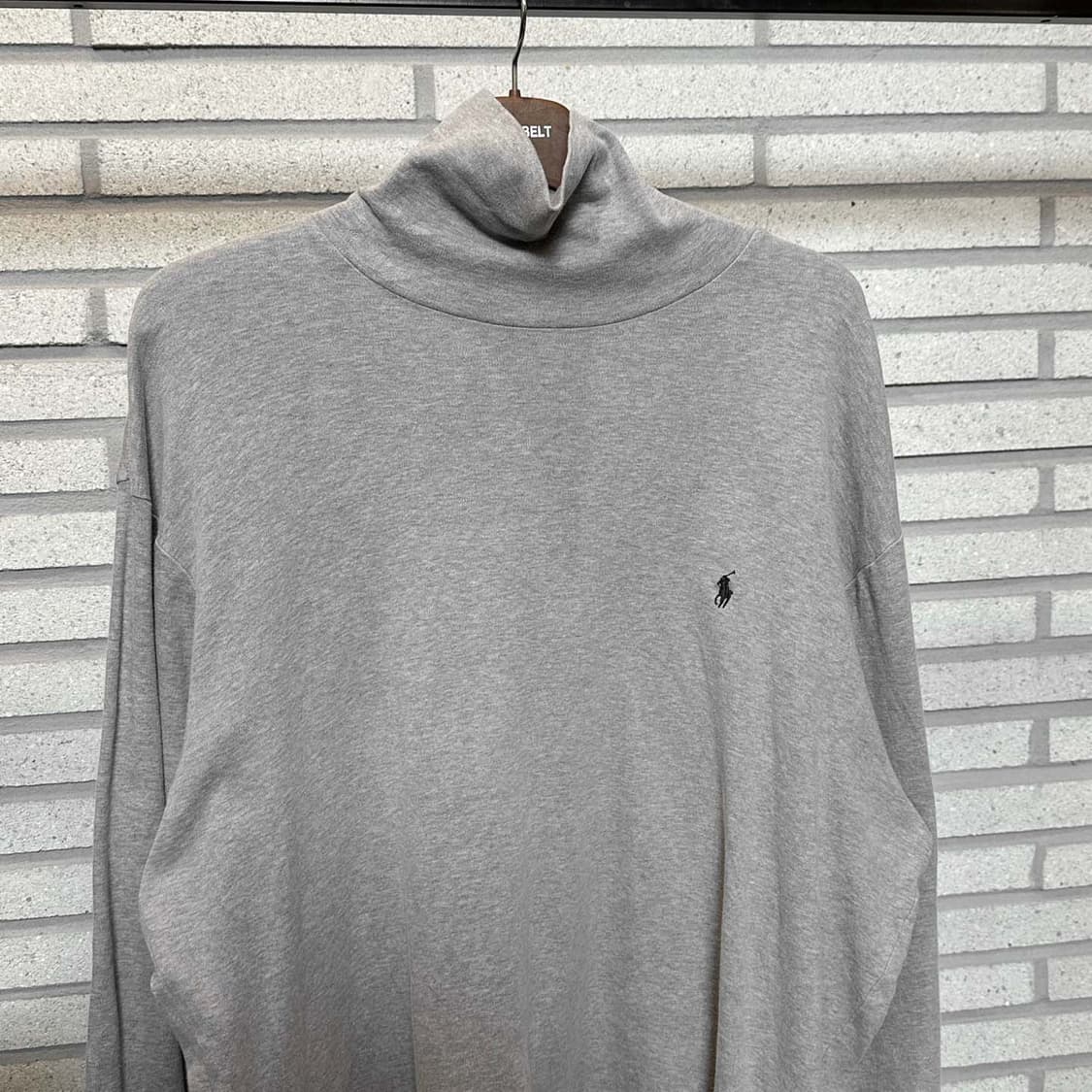 폴로 랄프로렌 목폴라 긴팔 티셔츠 터틀넥 포니 로고 디테일 그레이 상품이미지4