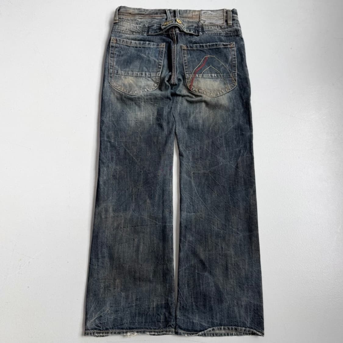 버커루 새깅 신치백 워싱 와이드 데님팬츠 상품이미지3