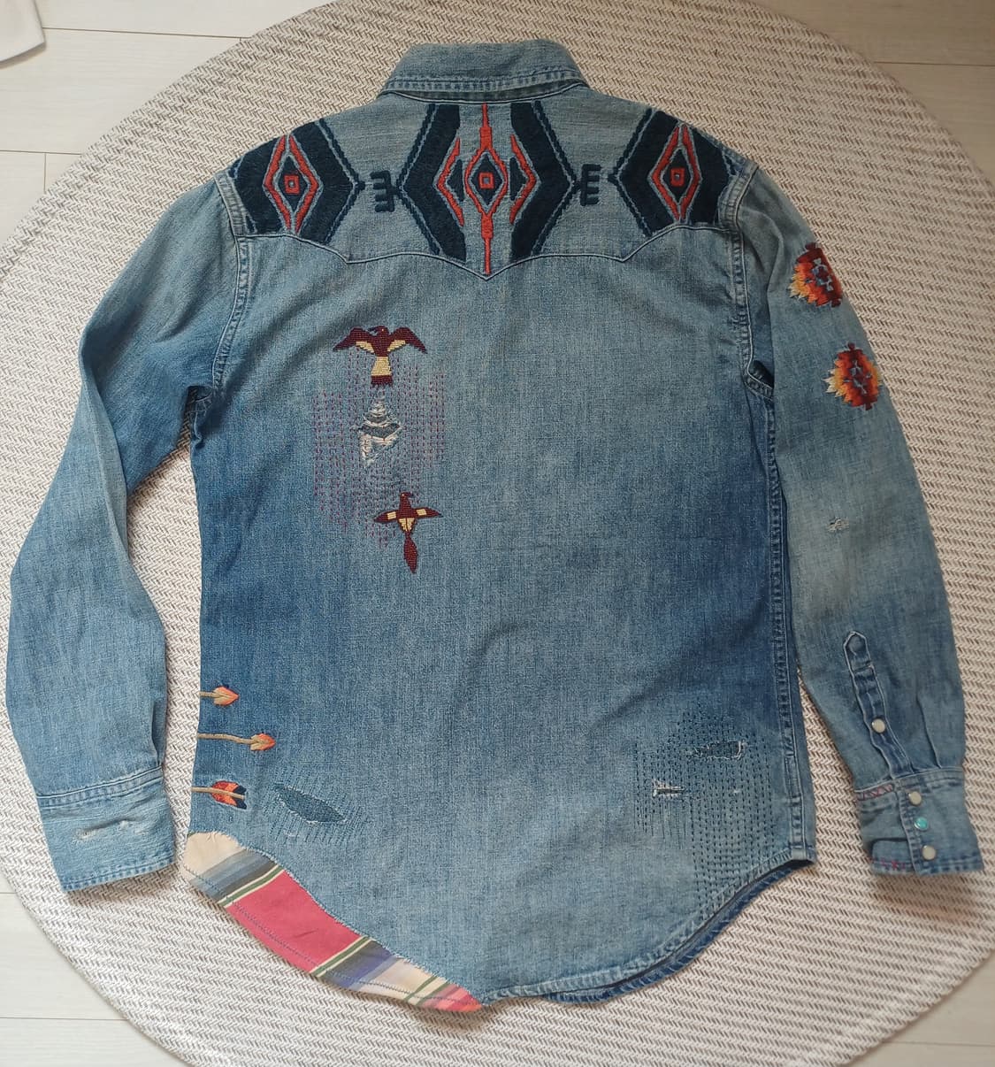 [희귀] 폴로 랄프로렌 사우스웨스턴 사시코 자수 데님 셔츠 (XS) 상품이미지2
