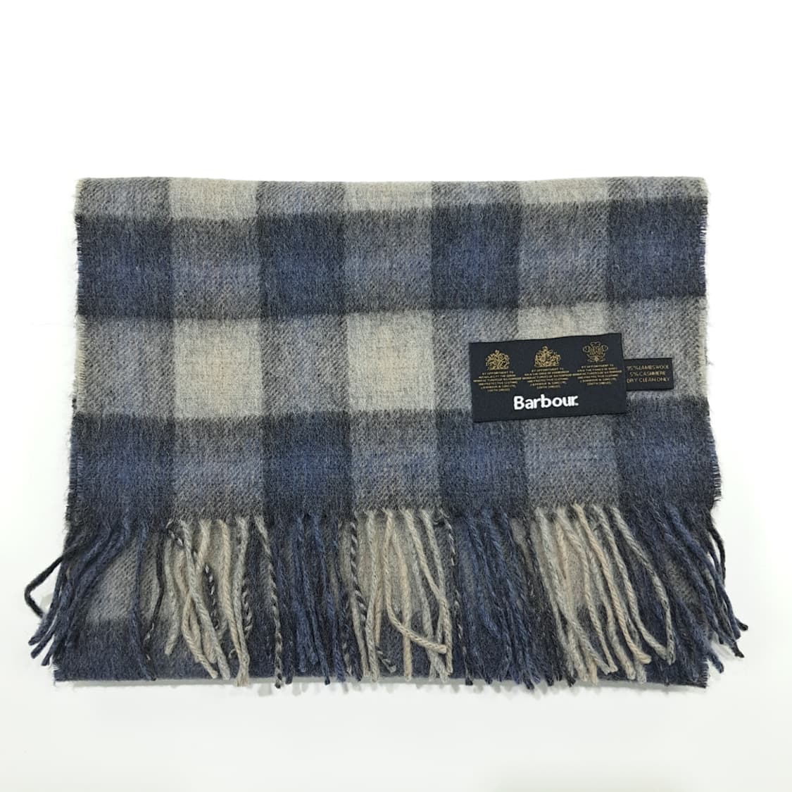 MX247 바버 네이비잉크 버팔로체크 램스울 캐시미어 목도리 머플러 상품이미지6