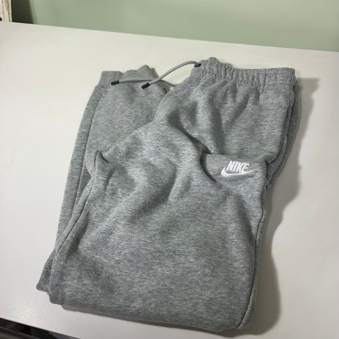 우먼L 나이키 기본로고 그레이 밴딩 코튼 조거팬츠 상품이미지1