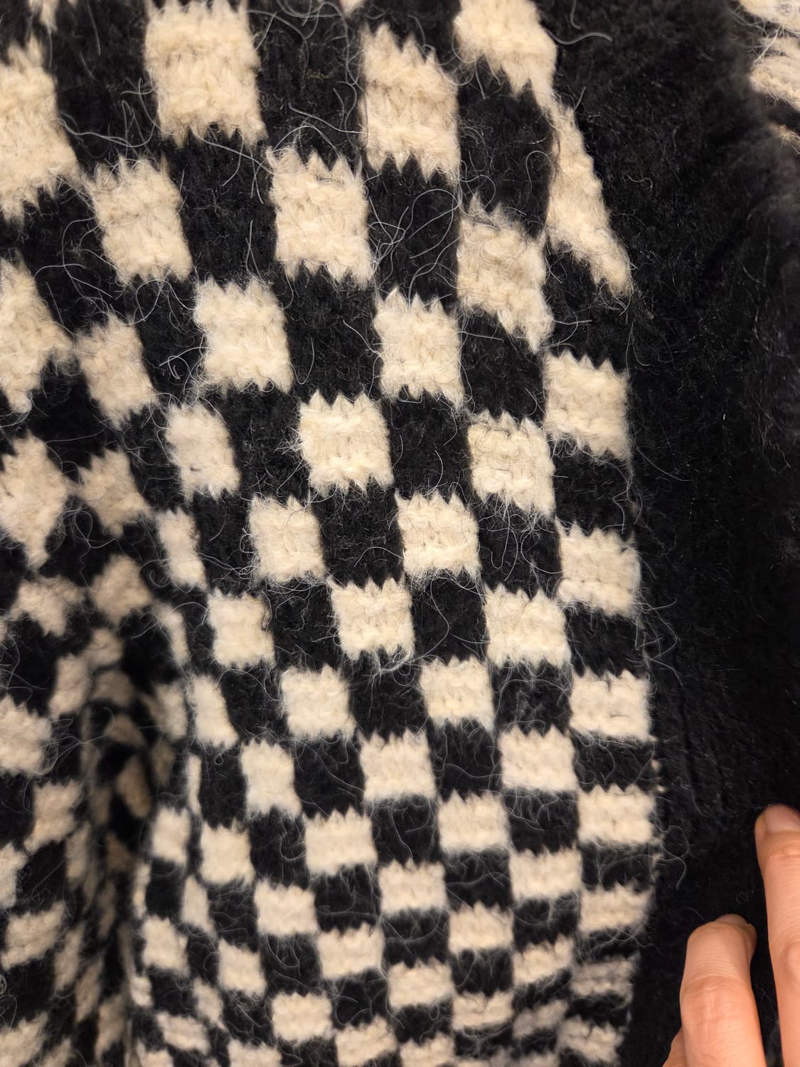 자라 체스보드 오픈 가디건 상품이미지3