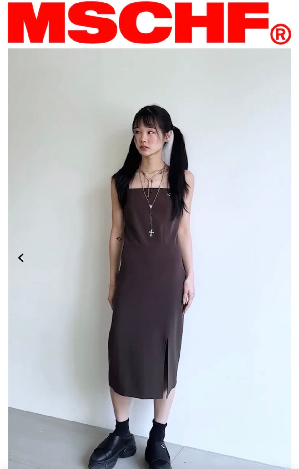 미스치프 뷔스티에 원피스 브라운 L 상품이미지1