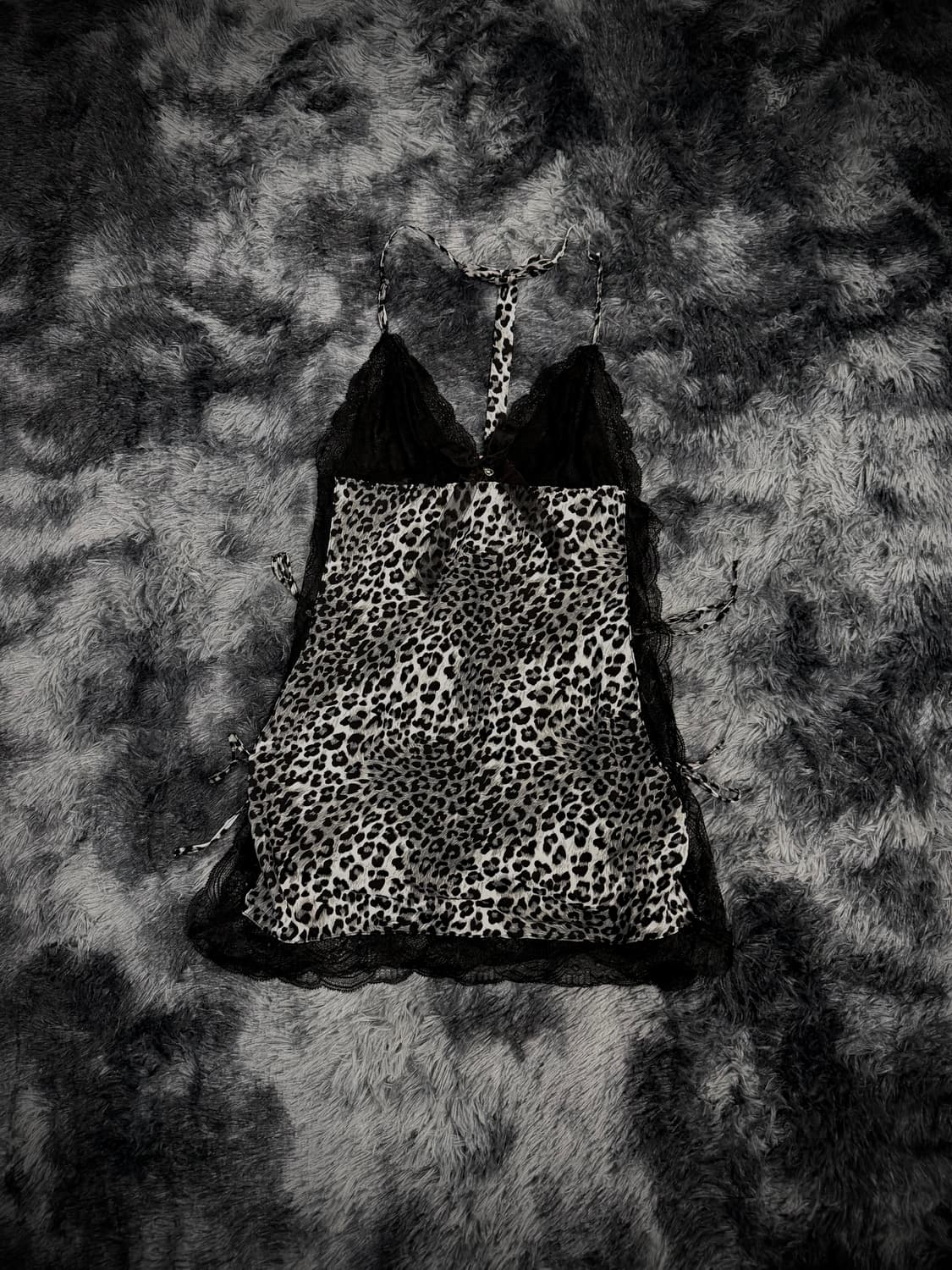 그레이 호피 레이스 슬립나시 상품이미지1