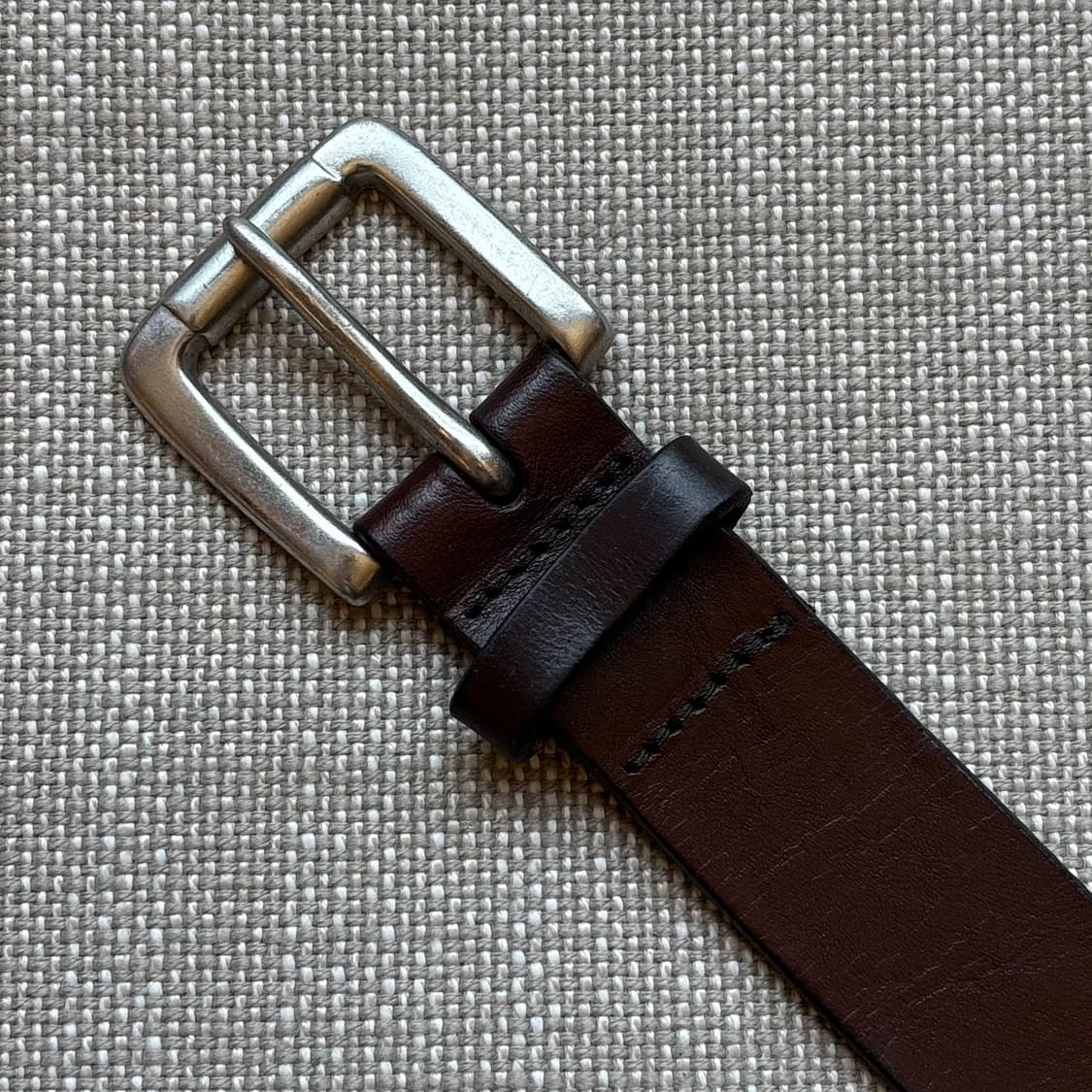 [25-26] 90s USA OLD NAVY 브라운 레더 메탈 버클 벨트 상품이미지5