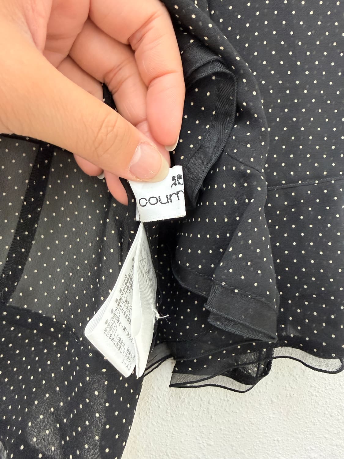 빈티지 Courreges 도트 프릴 실크 가디건 상품이미지5