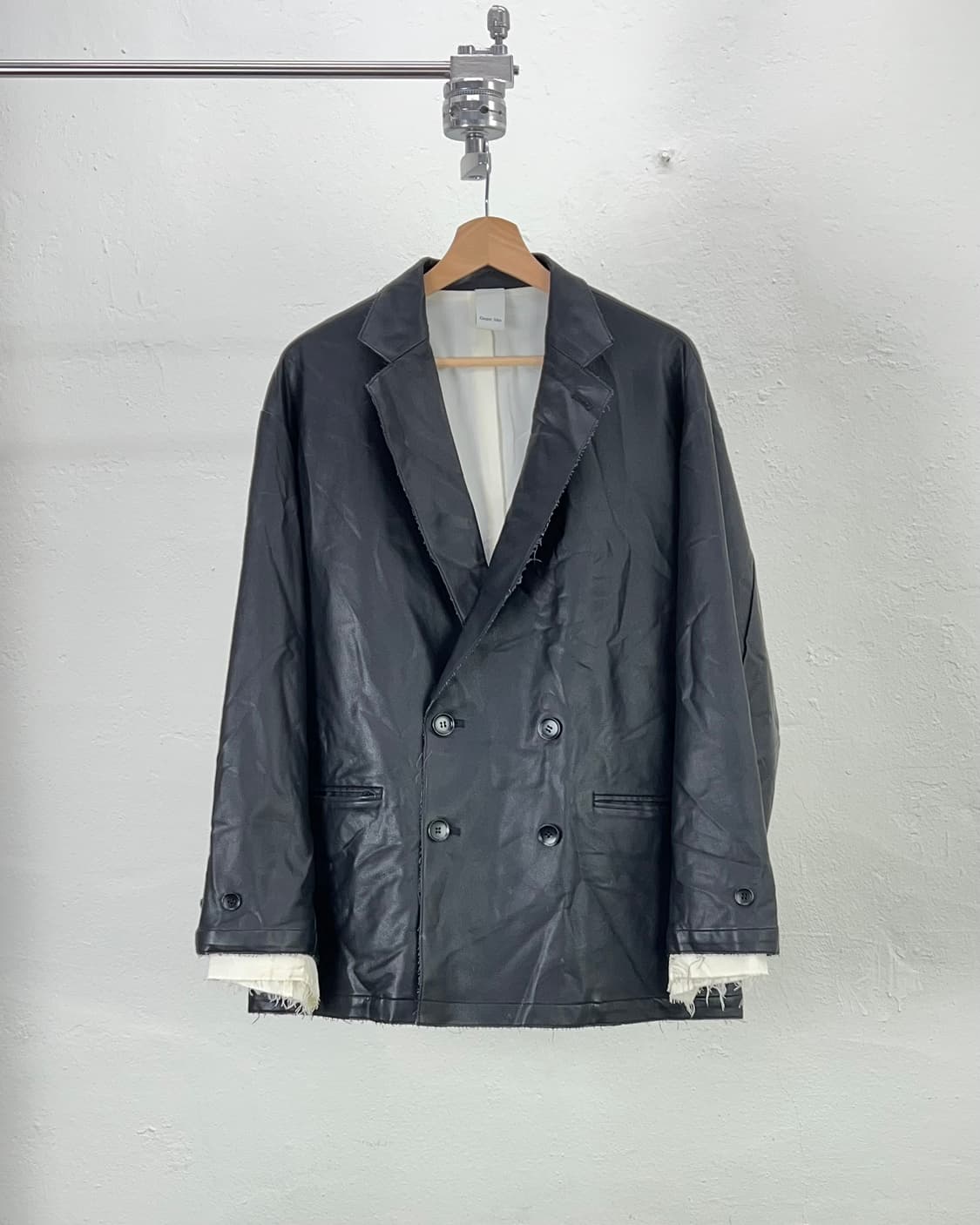 캐스퍼 존 더블 브레스티드 레더 2b 나이프 카라 블레이저 자켓 상품이미지1