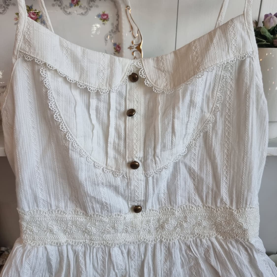 화이트 레이스 캐미솔 원피스 상품이미지3