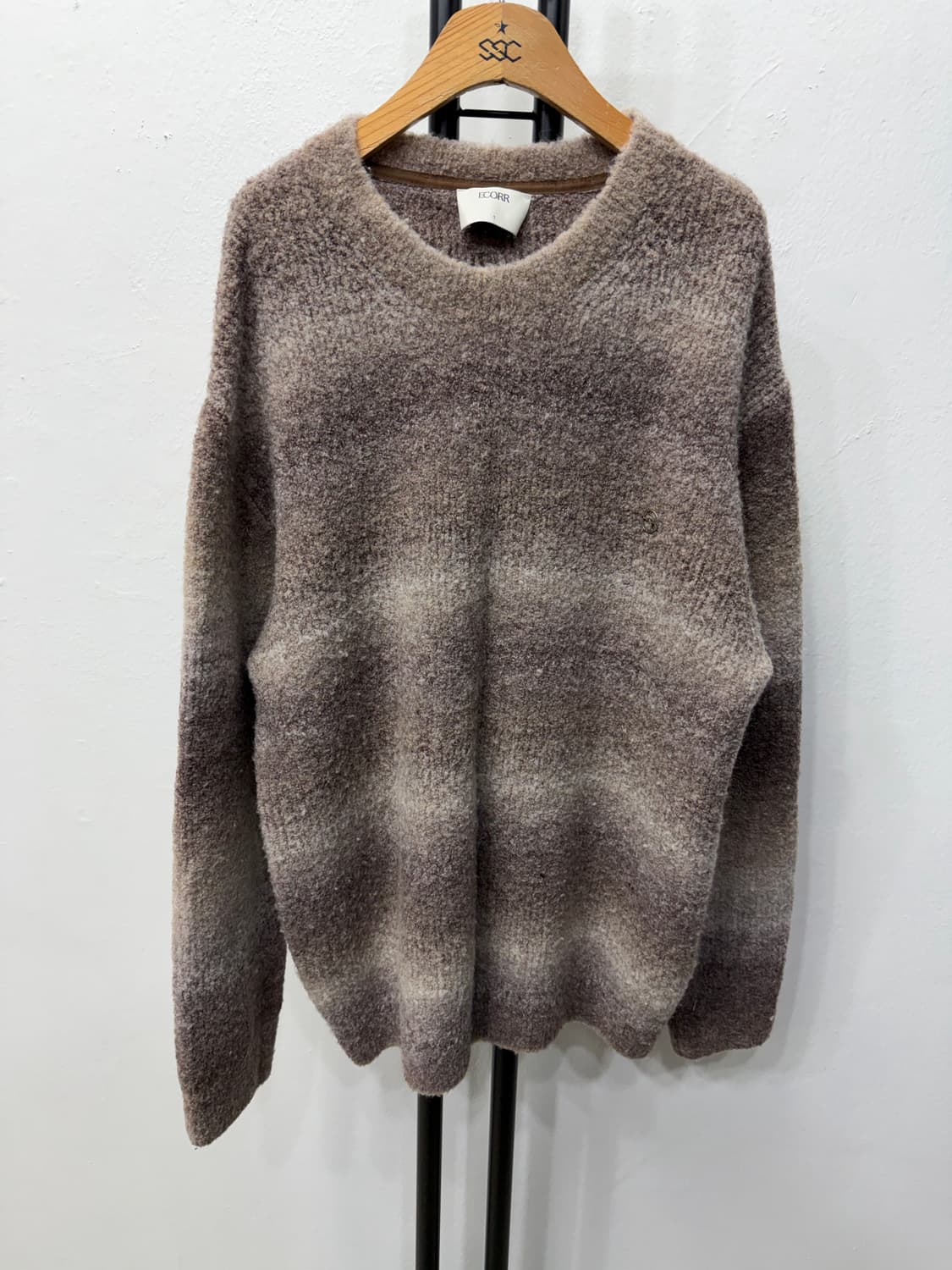 정품) ECORR 이코르 남성 모헤어 브라운 니트 스웨터 1(105) 상품이미지1