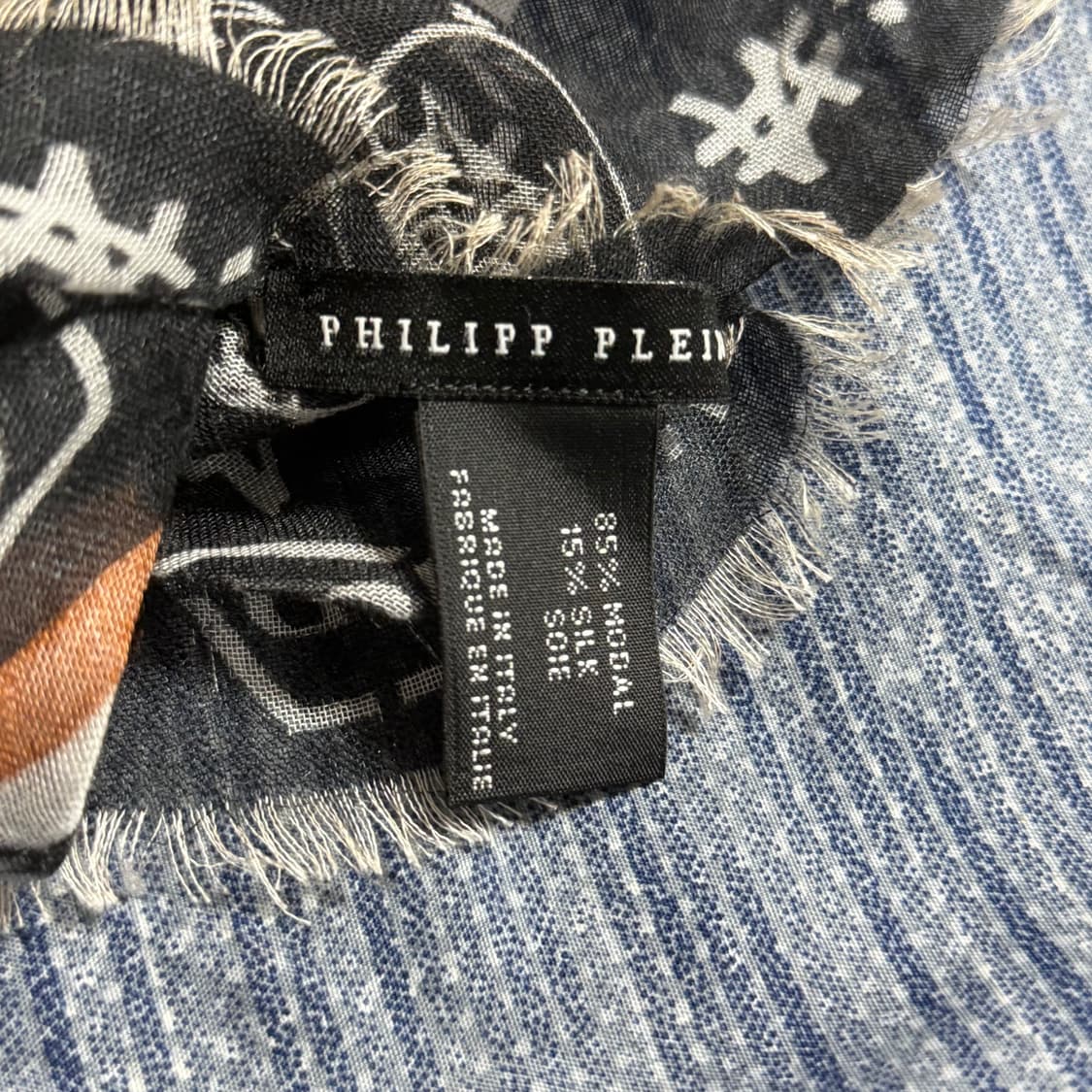 (OS) 필립플레인 모달 실크 버니 스카프 블랙 상품이미지5