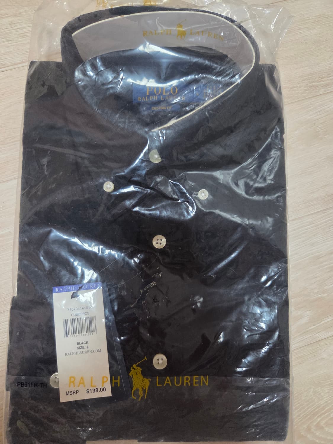 (새상품)폴로 랄프로렌 포니로고 자수 린넨 셔츠 블랙 L 상품이미지4