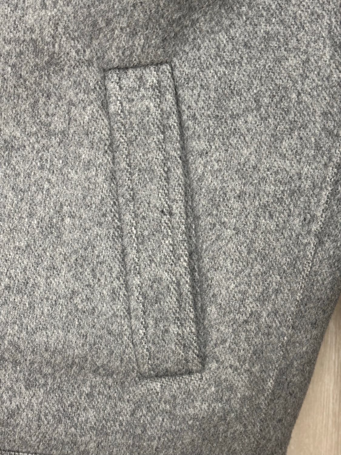 마시모두띠 엑스트라파인 울 풀버튼 하프코트자켓L/멜란지그레이 상품이미지5