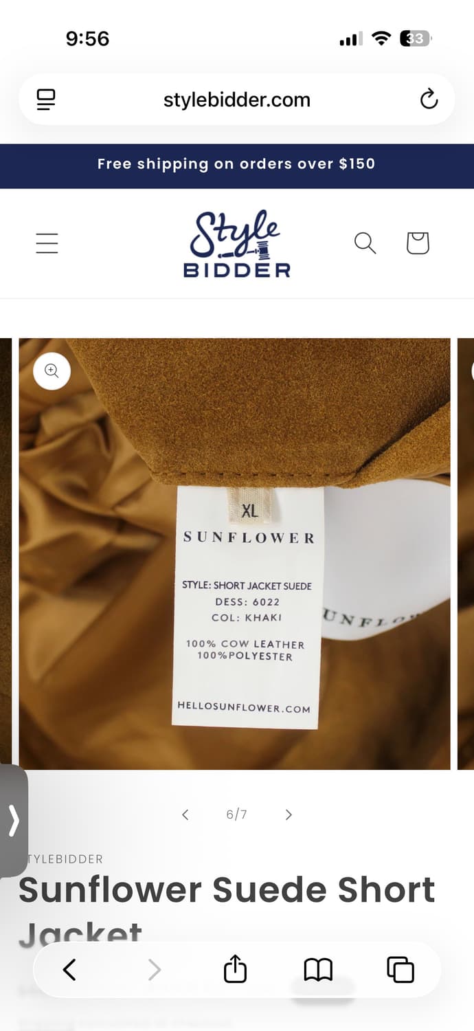 선 플라워 브라운 스웨이드 집업자켓 XL 상품이미지7