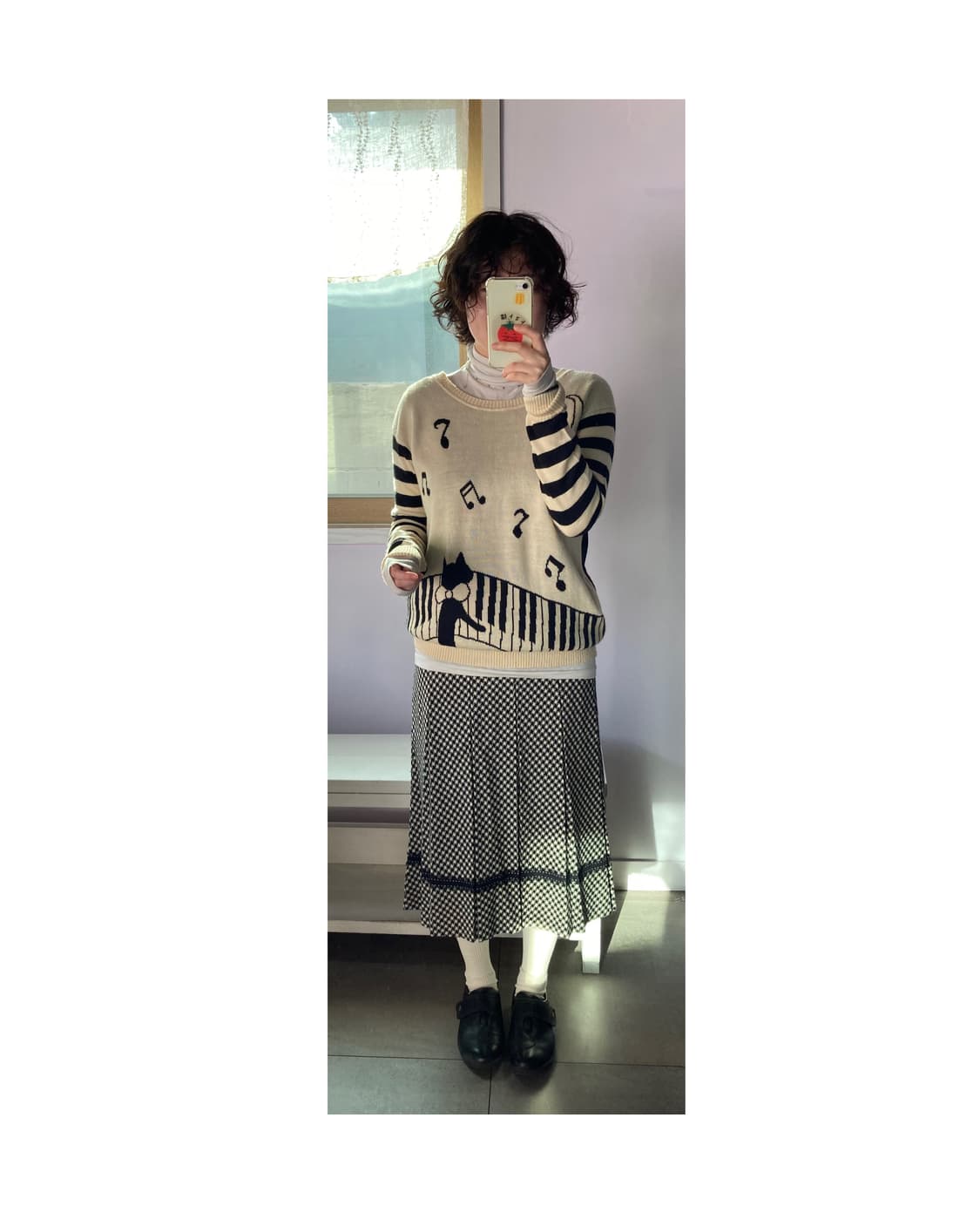 일본빈티지)피아노 치는 네코 니트 🐱 상품이미지7