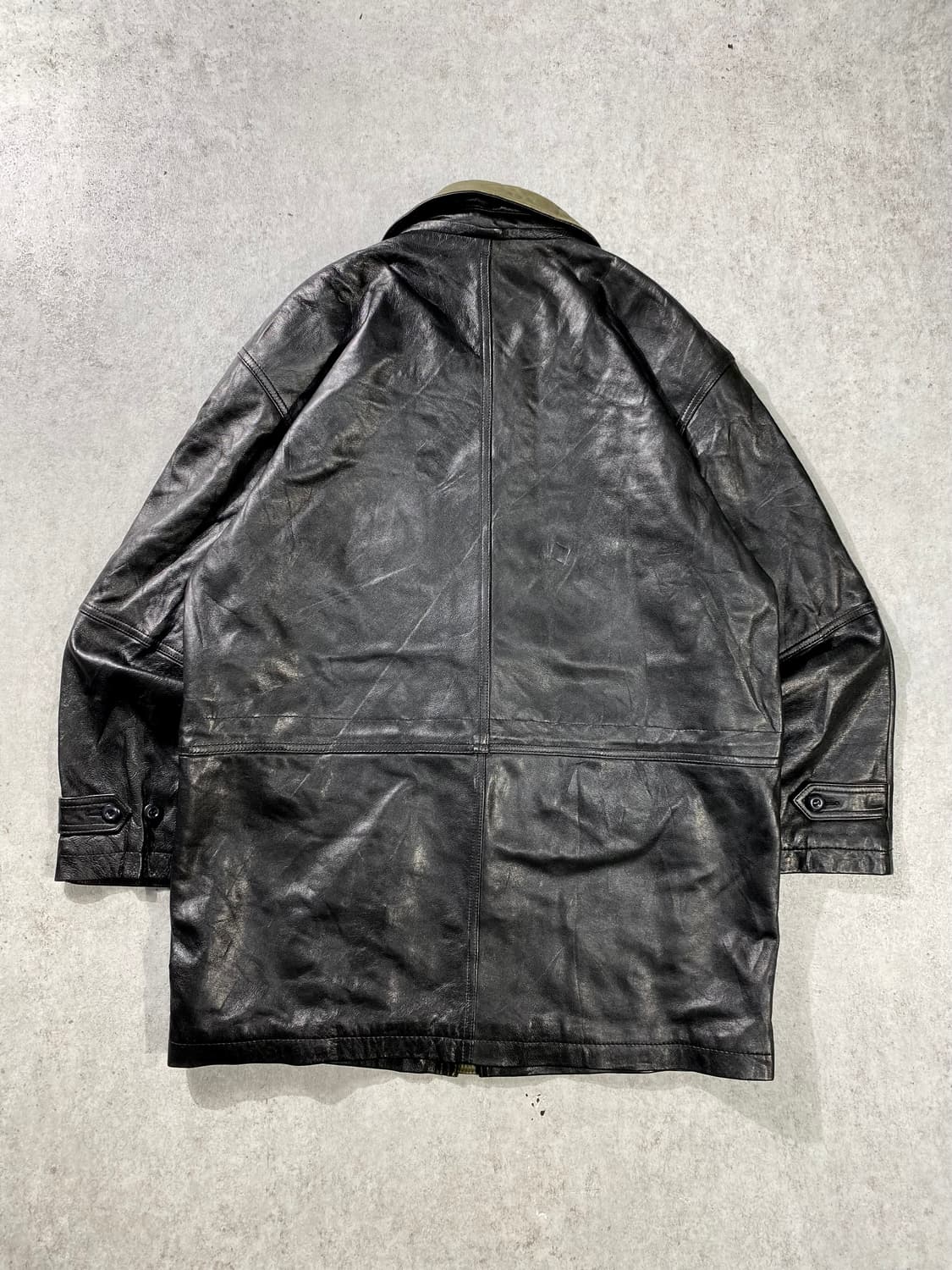 [M] 90s EDIMANGIARE 양가죽 사파리 레더코트 상품이미지6