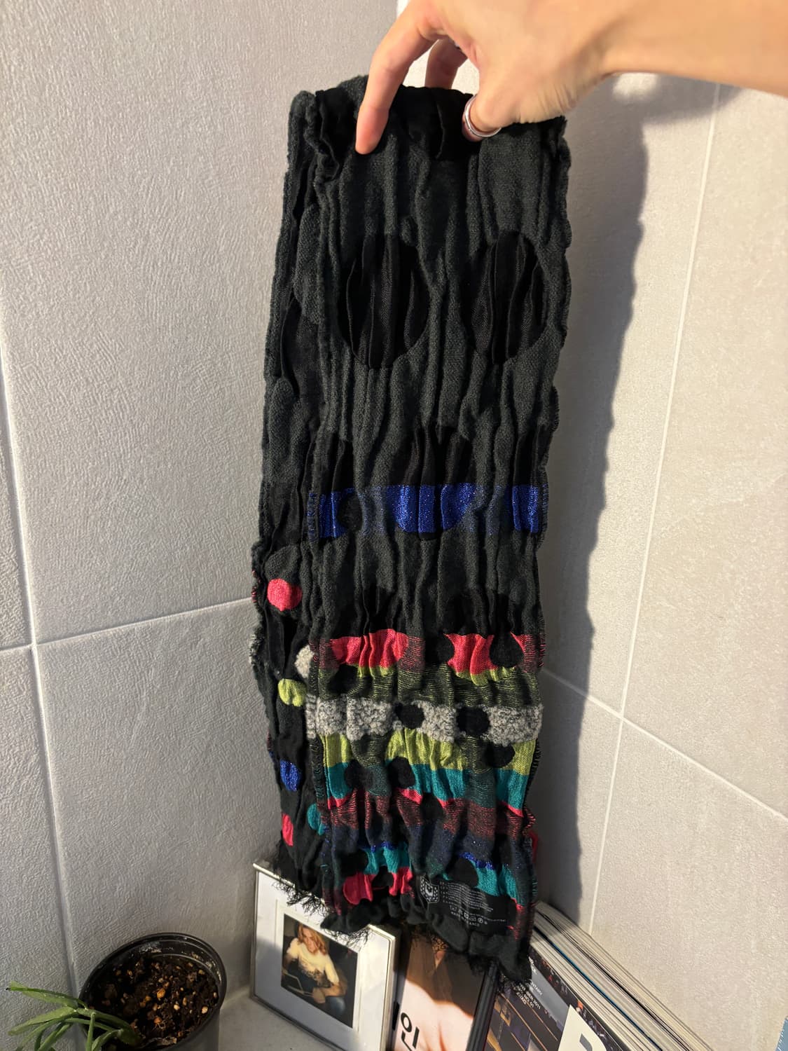 빈티지 플리츠 도트 머플러 상품이미지2