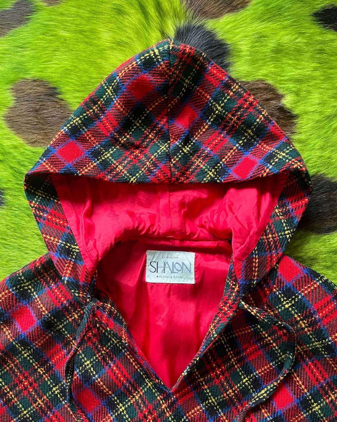 1980-90s SHALON in Tokyo Check Hood Cape 상품이미지5