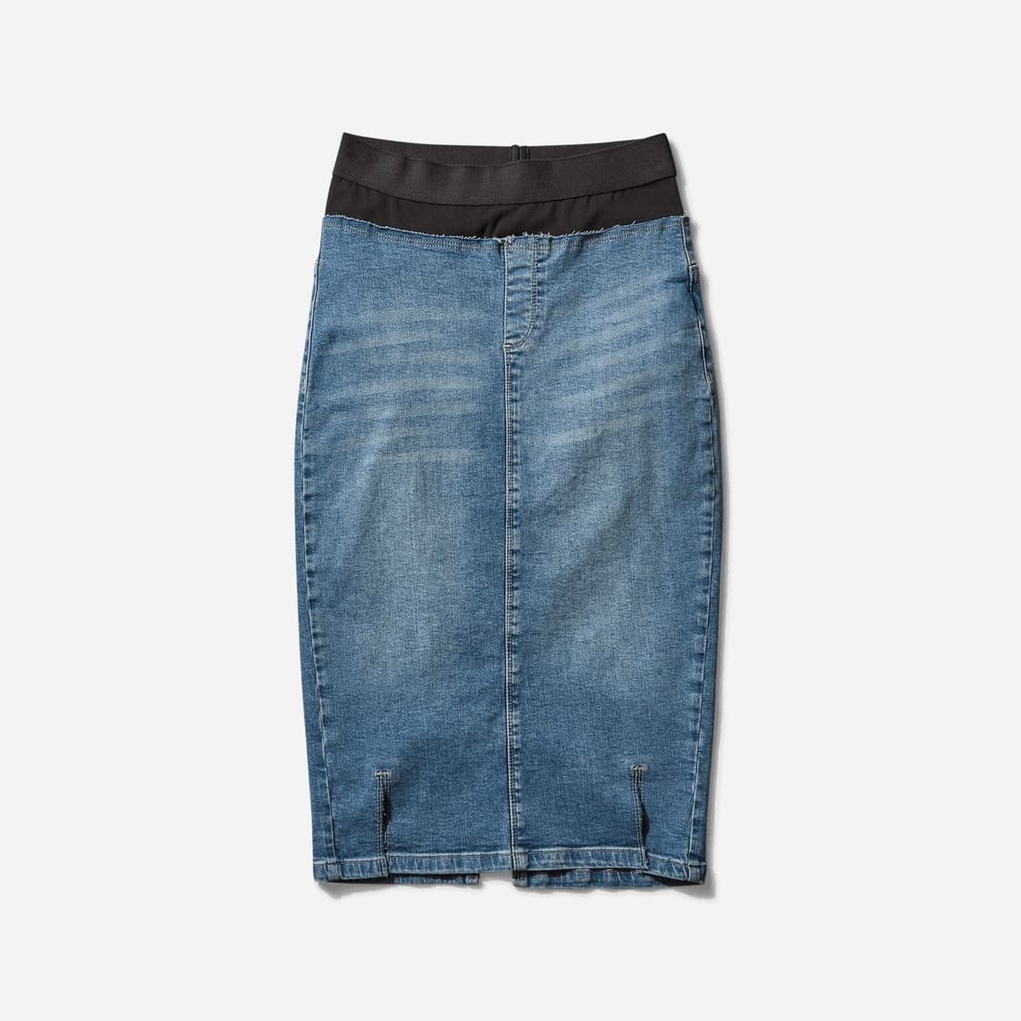 [S/M]프로토타입스 25fw 웨이스트 밴드 펜슬 데님 스커트/블루 상품이미지2