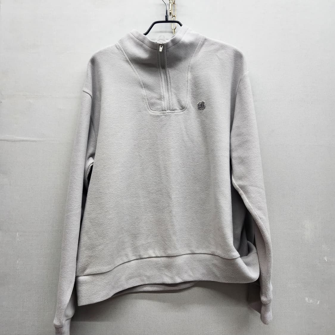 코오롱스포츠 로고 니트 코튼 반집업 100(XL) 상품이미지1