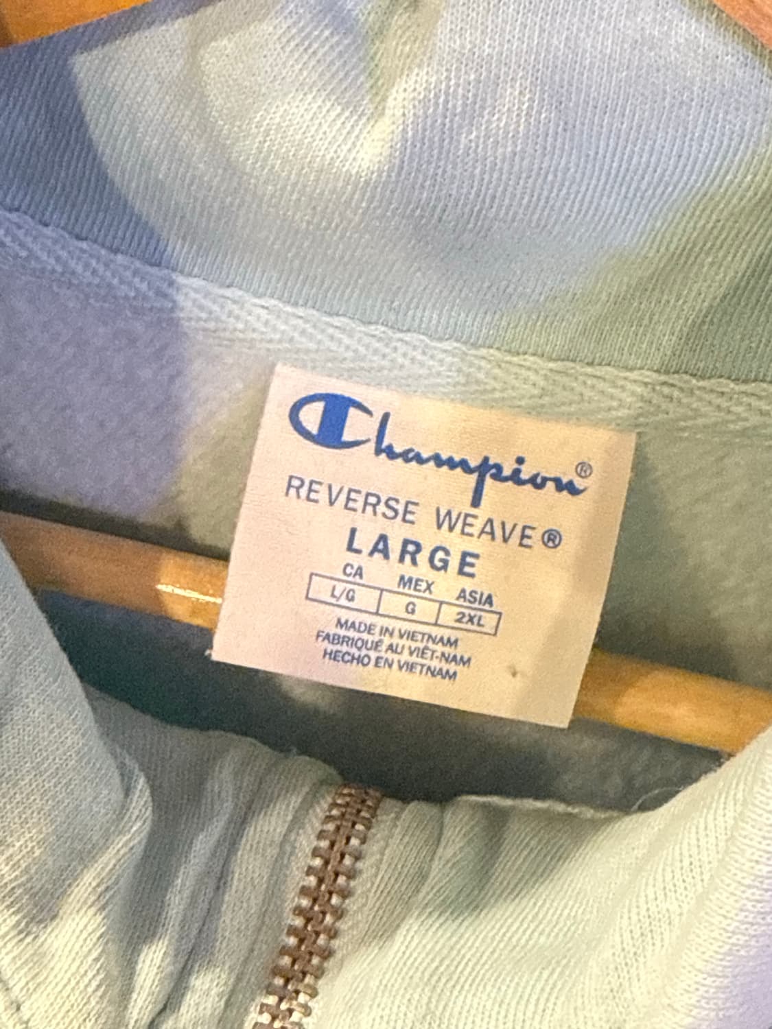 챔피온 자수로고 민트 반집업 맨투맨 상품이미지2