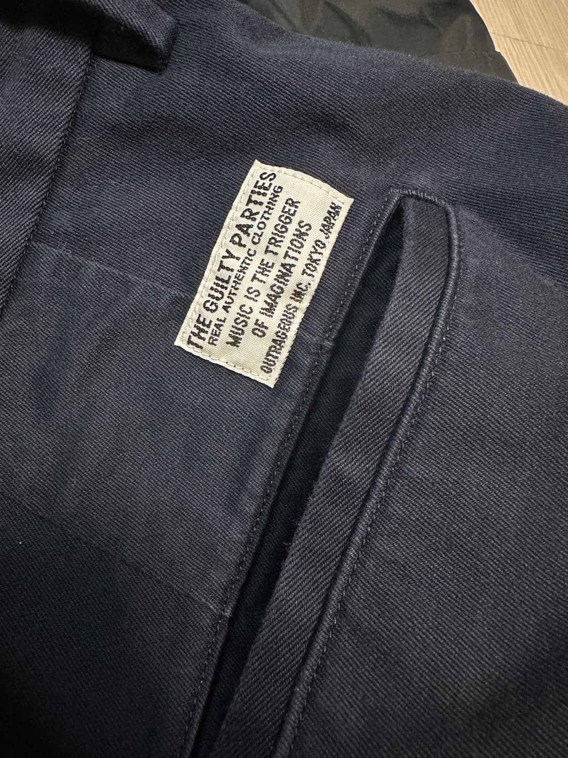 와코마리아 더블 플리츠 치노 팬츠 L 네이비 상품이미지4