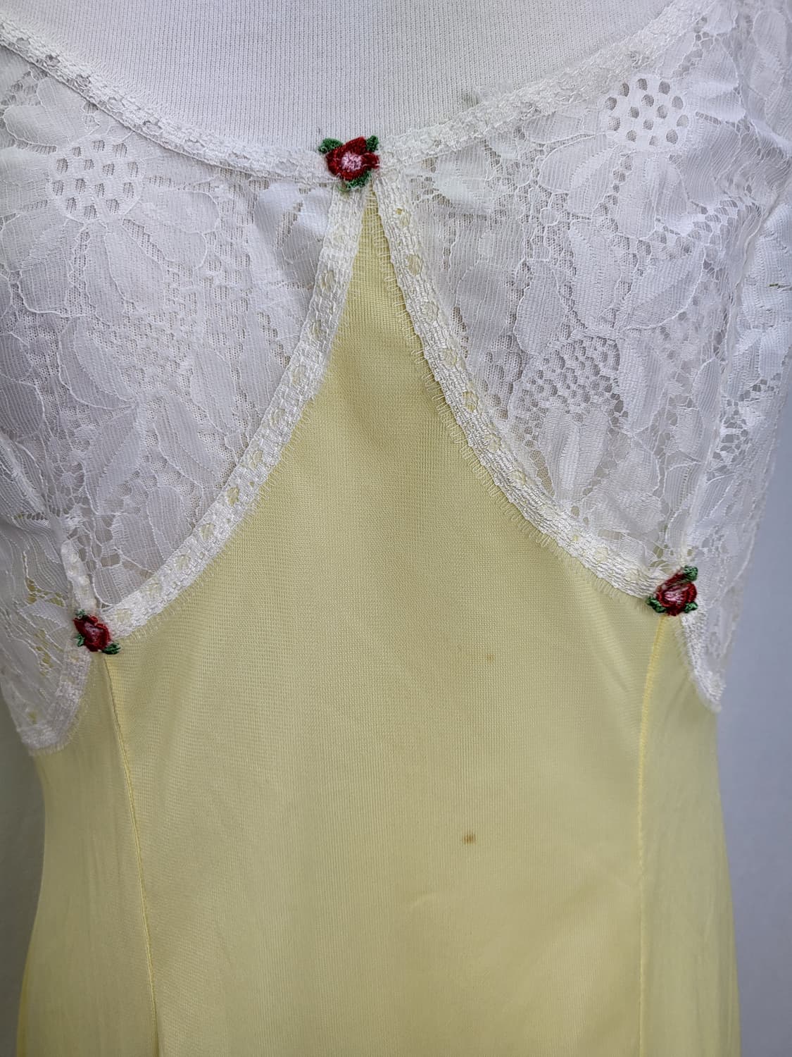 빈티지 파스텔 옐로우 로즈 슬립 원피스 상품이미지5