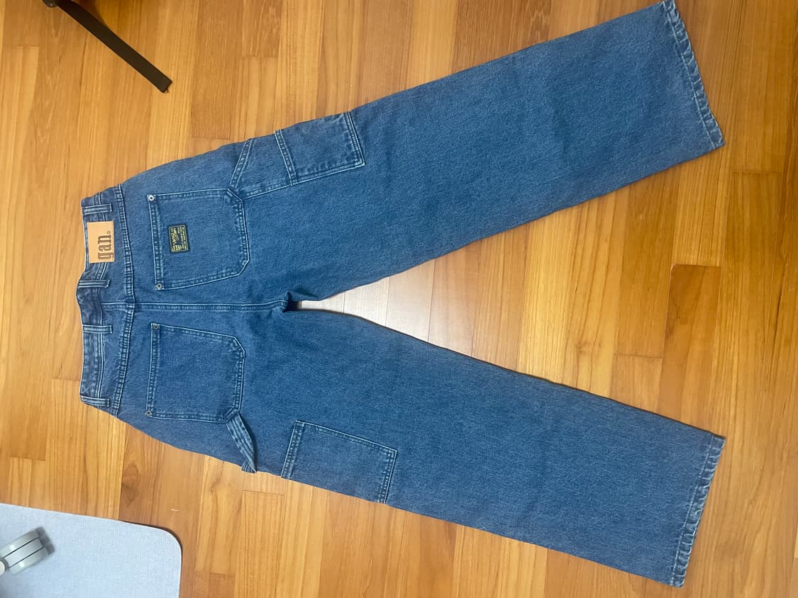 파번 7542 카펜터 페이드워시 와이드핏 다크인디고 데님 팬츠 상품이미지6