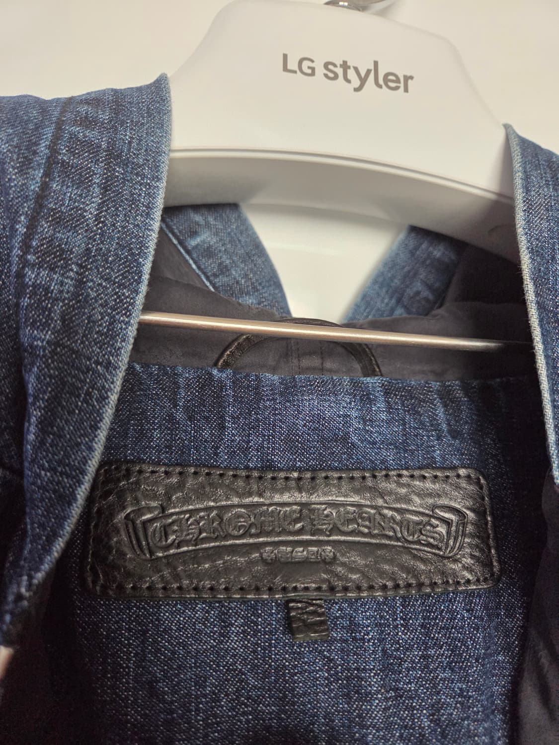 크롬하츠 트리플 화이트 레더패치 데님 아노락 후드(정품) 상품이미지5