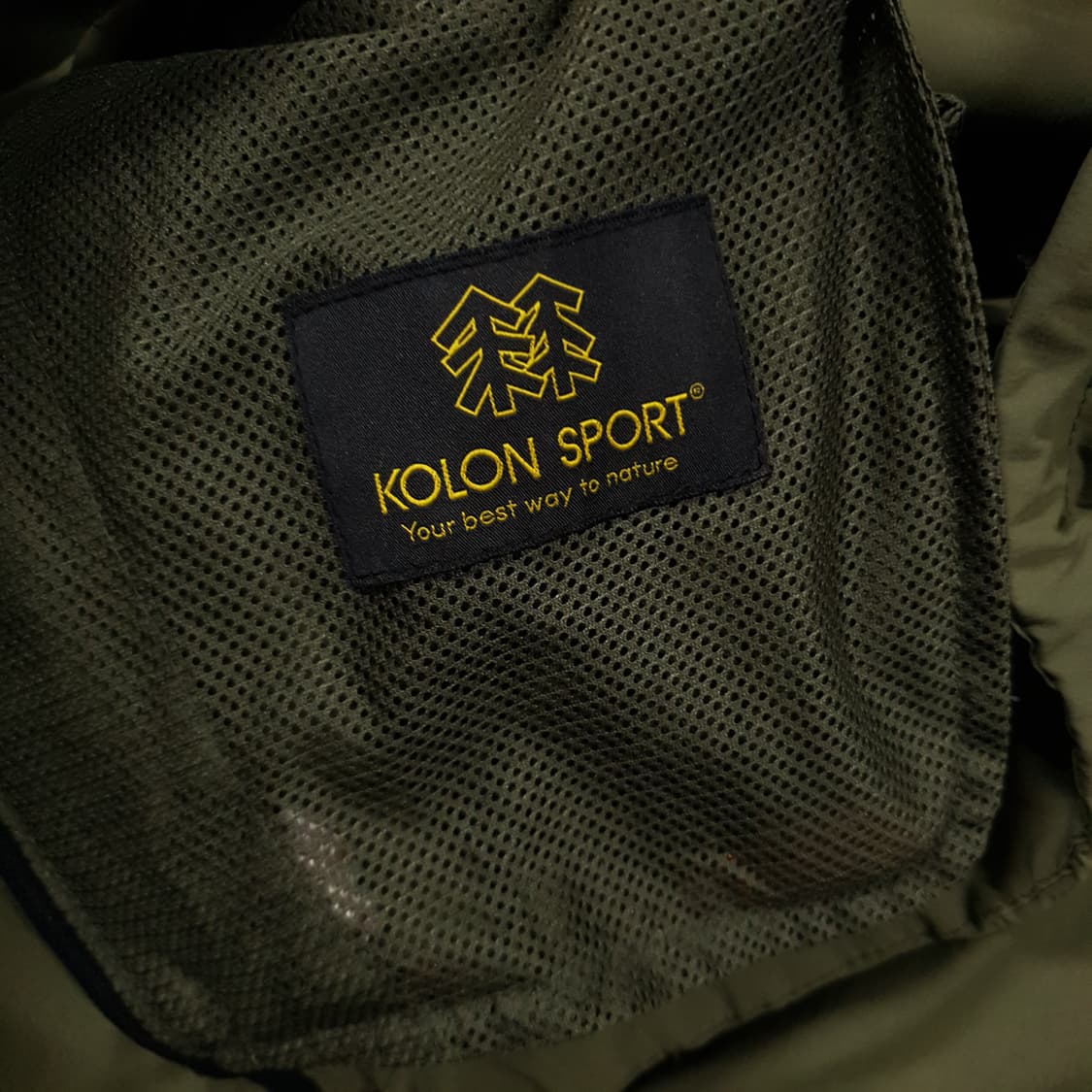 실측 L) 코오롱스포츠 방풍 추절 바람막이 스컬 프레이 아노락 자켓 카키 상품이미지8