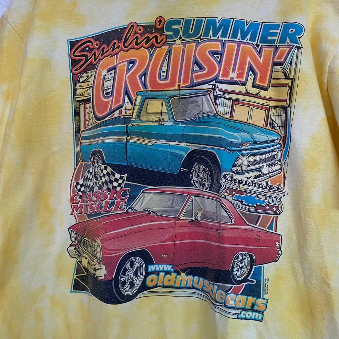 🌊Garment dye-ing muscle car T-shirts 상품이미지3