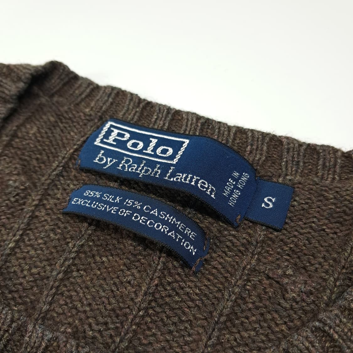 CL826 S 폴로 90s 홍콩판 실크캐시미어 케이블 브라운 니트 스웨 상품이미지3