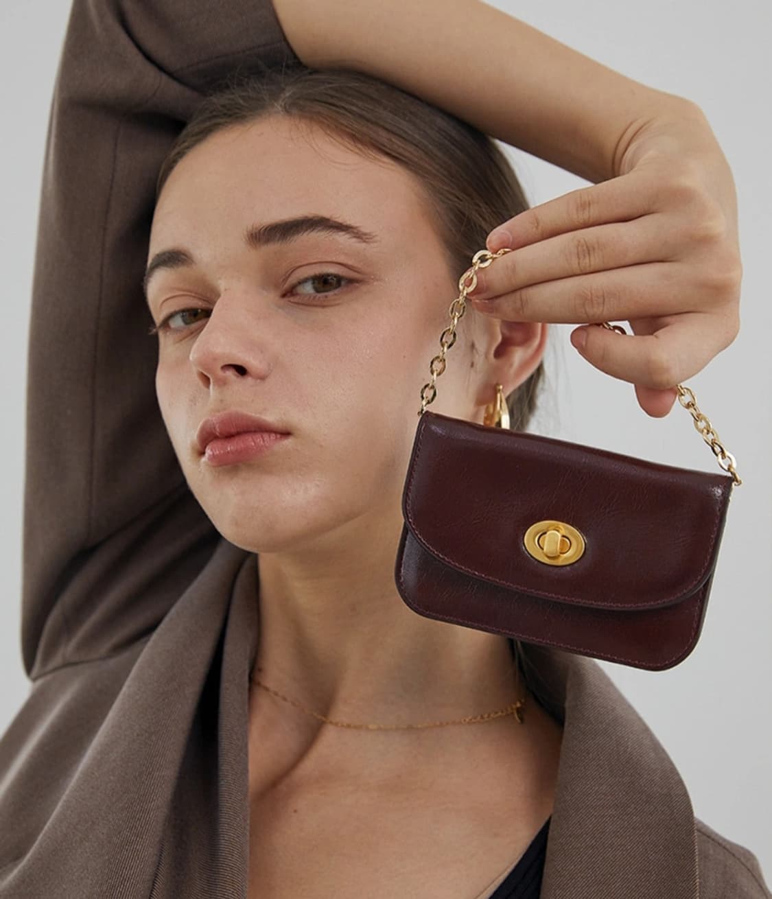 러브참 비키 체인 월렛백 - 자주색 [정품 미사용] 상품이미지5