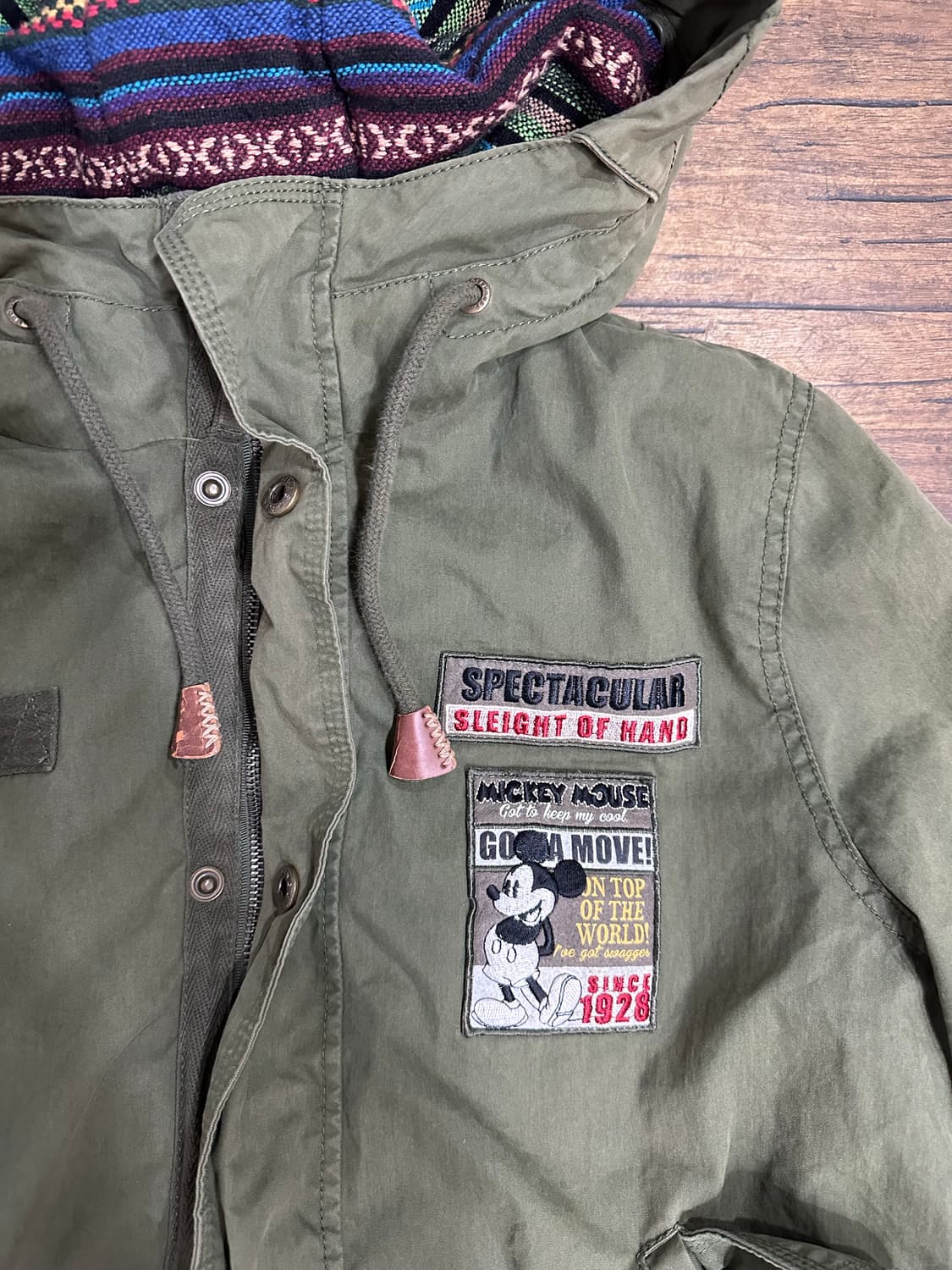 WHOLE HAUSS 미키마우스 카키 빈티지야상 점퍼 M(95) 상품이미지2