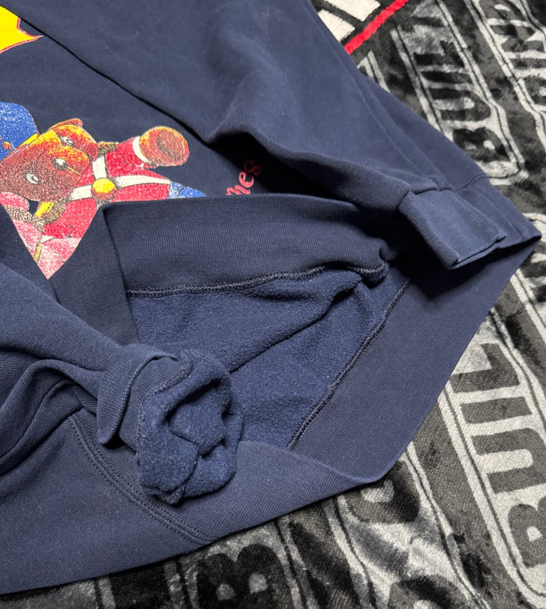 빈티지 프린팅 스웻셔츠 네이비 상품이미지6