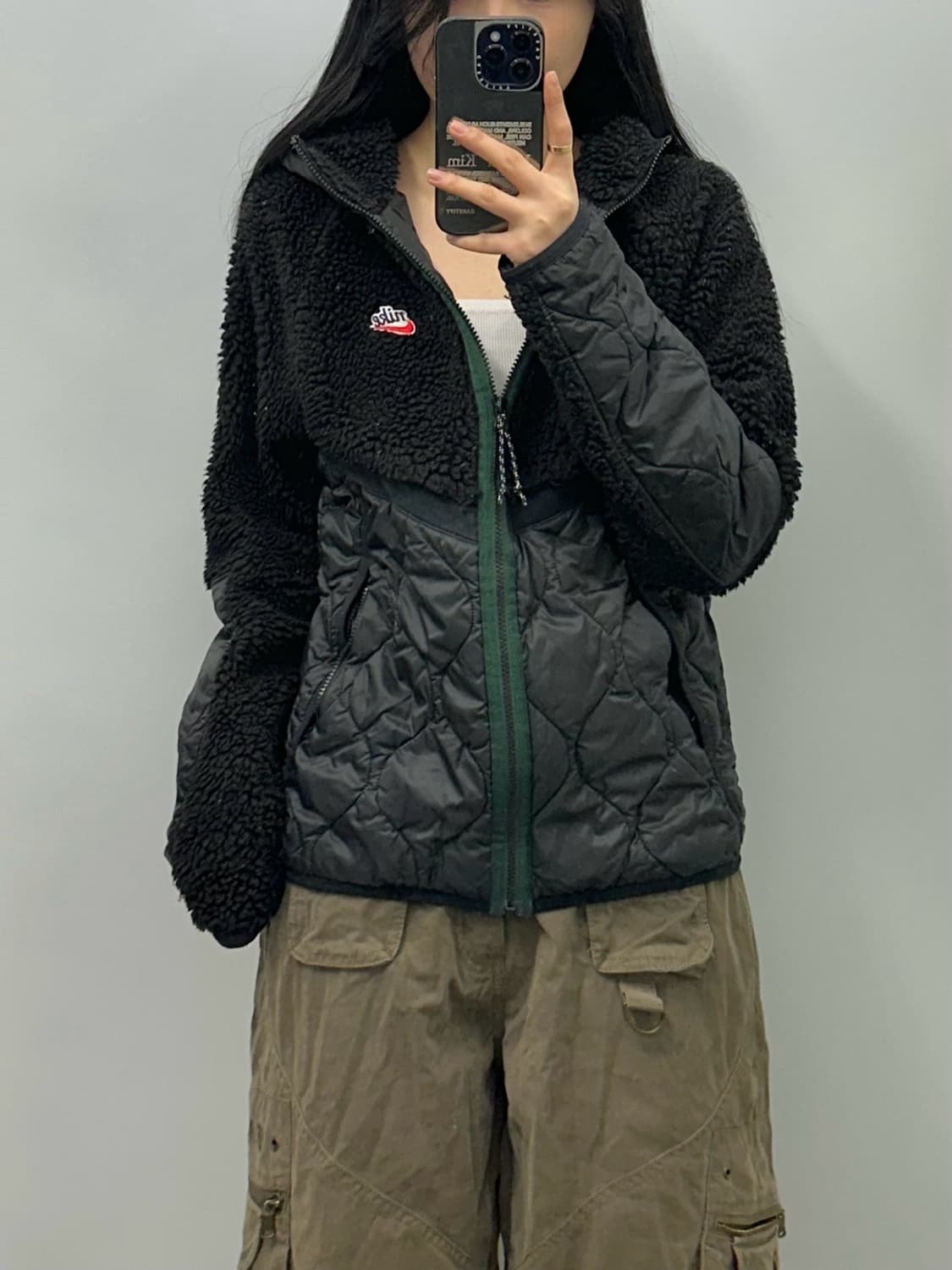 나이키 헤리티지 블랙 쉐르파 퀼팅 자켓 상품이미지1