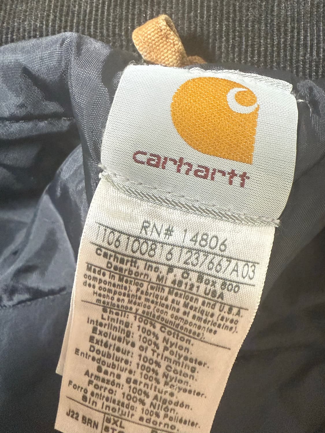 칼하트 J22 BRN 워크자켓 착샷 ㅇ 상품이미지2