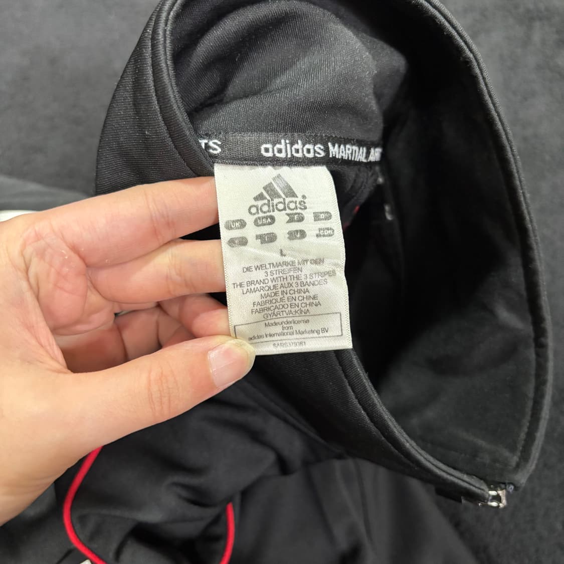 L 아디다스 블랙 트랙탑 져지 상품이미지3
