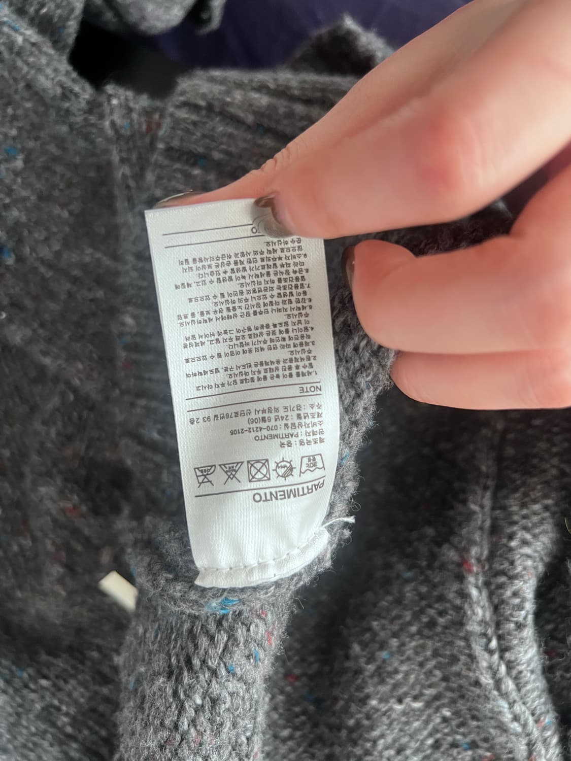 파르티멘토 우먼 하프집업 포켓 넥 니트 차콜 상품이미지7