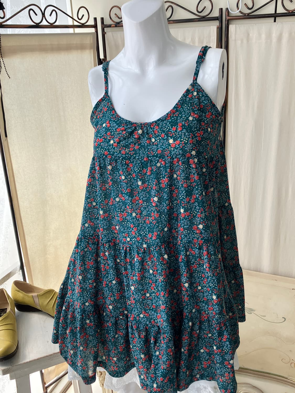 flower pattern shirring sleeveless 상품이미지2