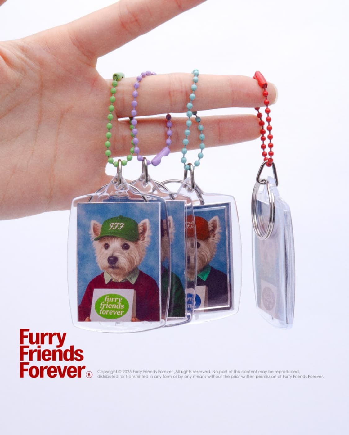 (FFF) 시그니처 🍎볼캡 강아지 키링 🐕 (red/green) 상품이미지3