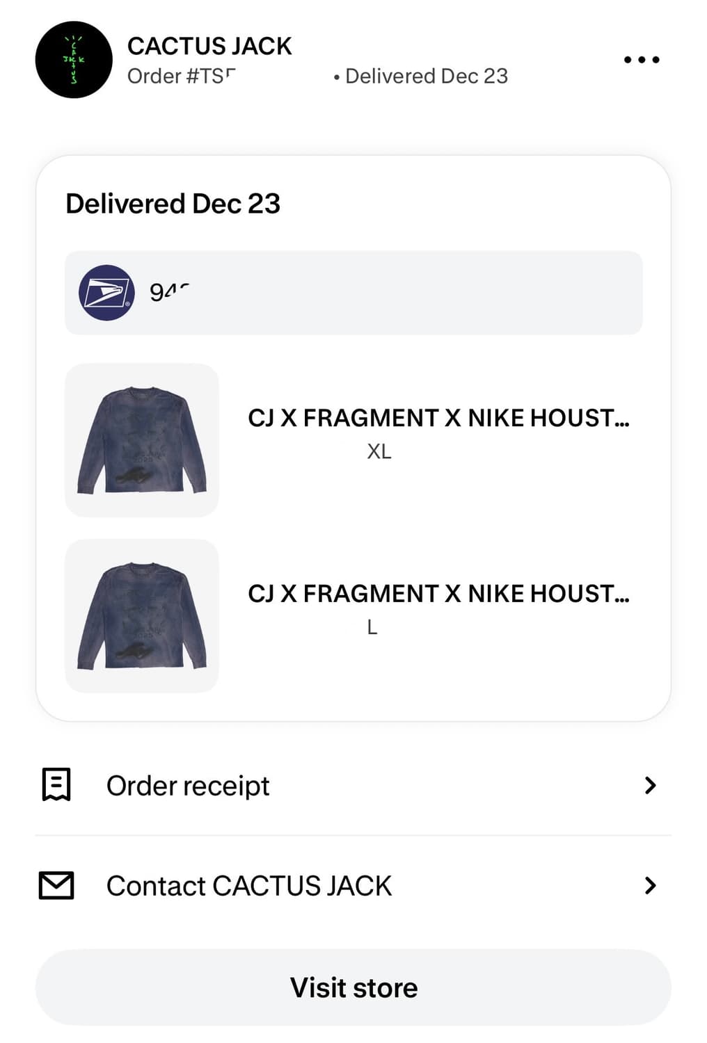 [L] 트래비스 스캇 프라그먼트 나이키 롱슬리브 네이비 캑터스 잭 상품이미지7