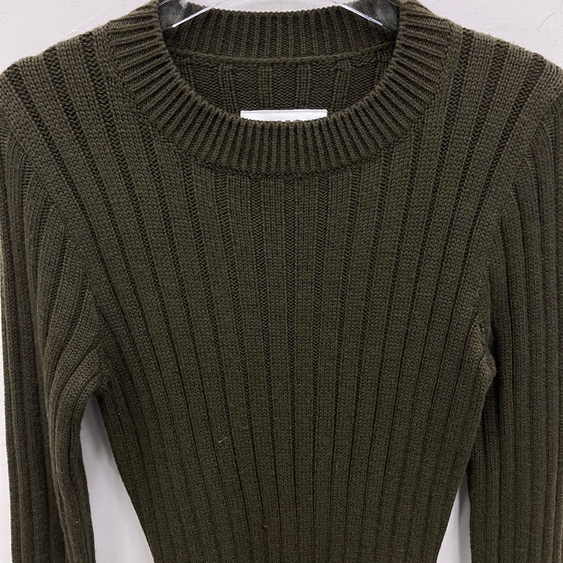 MM6 메종 마르지엘라 카키 리브드 니트 스웨터 XL 상품이미지4