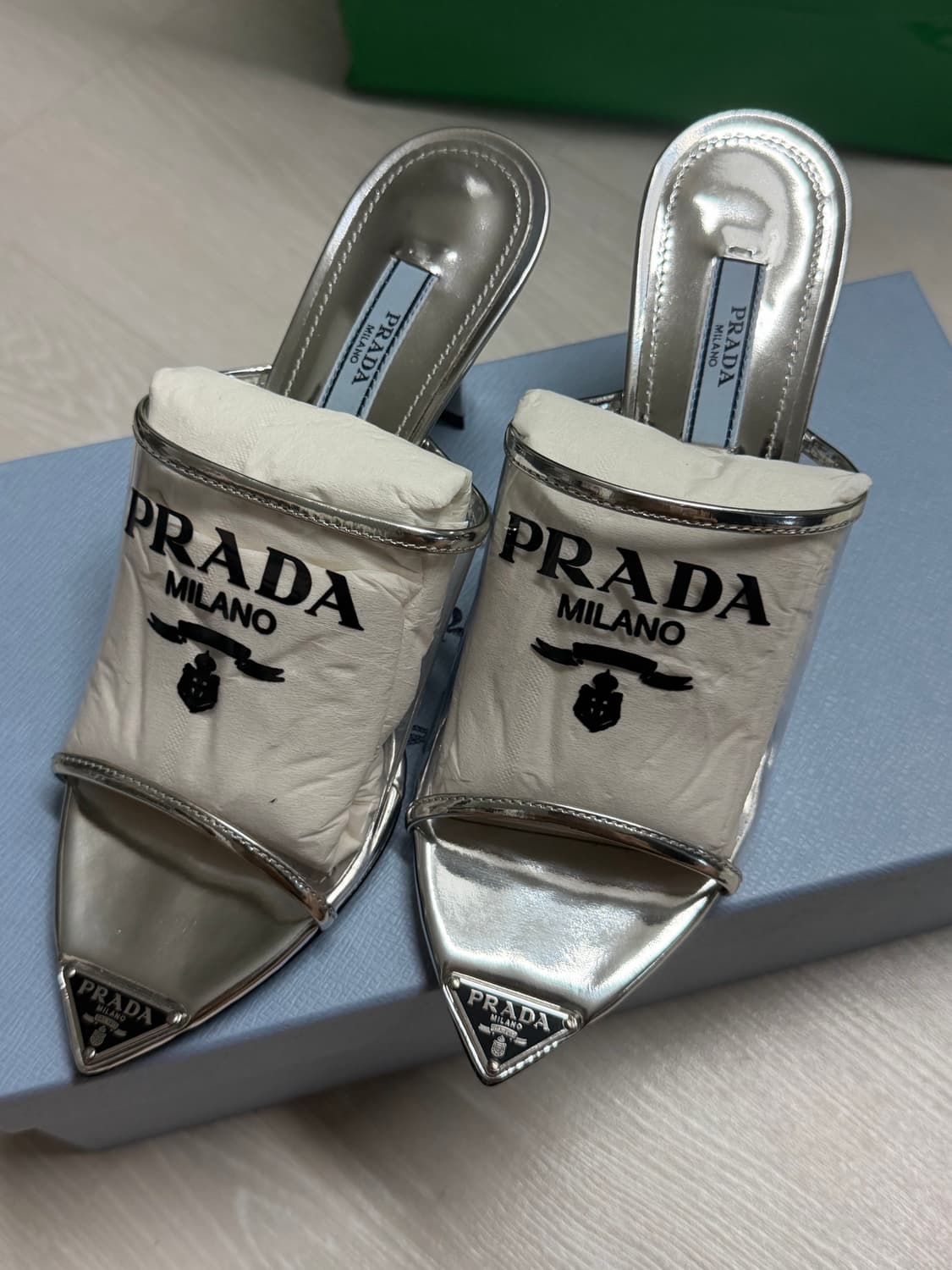 프라다 실버 뮬 상품이미지2