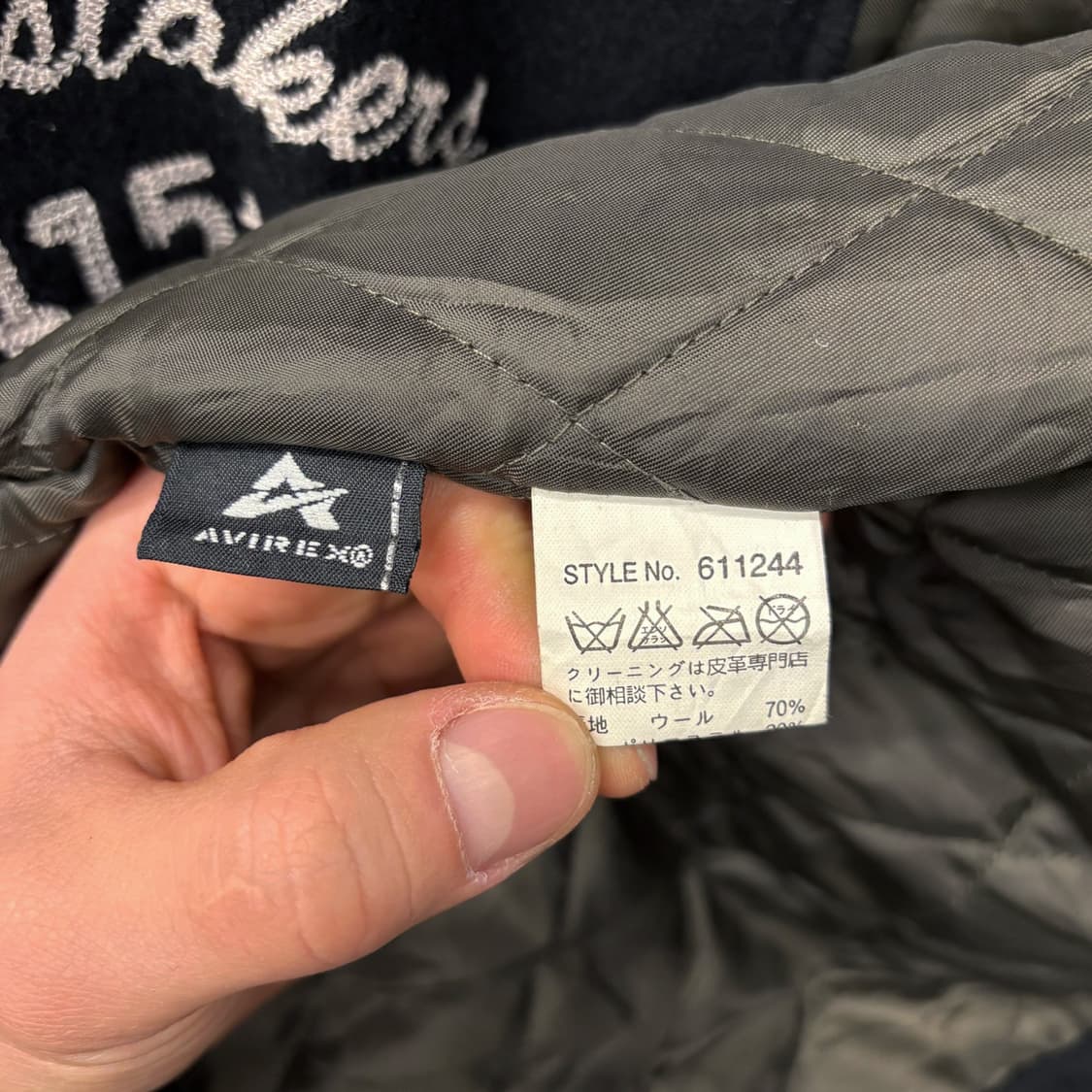 90s 아비렉스 나이트스태커즈 엠브로이드 레더 바시티자켓 N453 상품이미지9