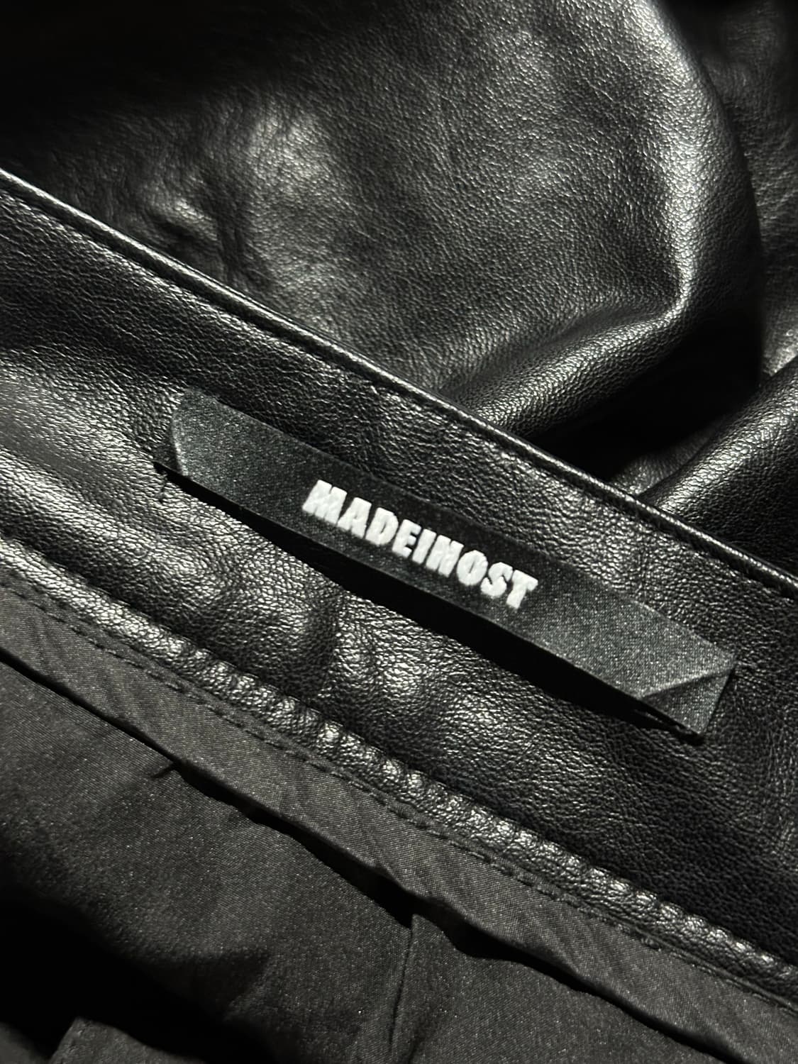 합성 가죽 H라인 언발 스커트 상품이미지4