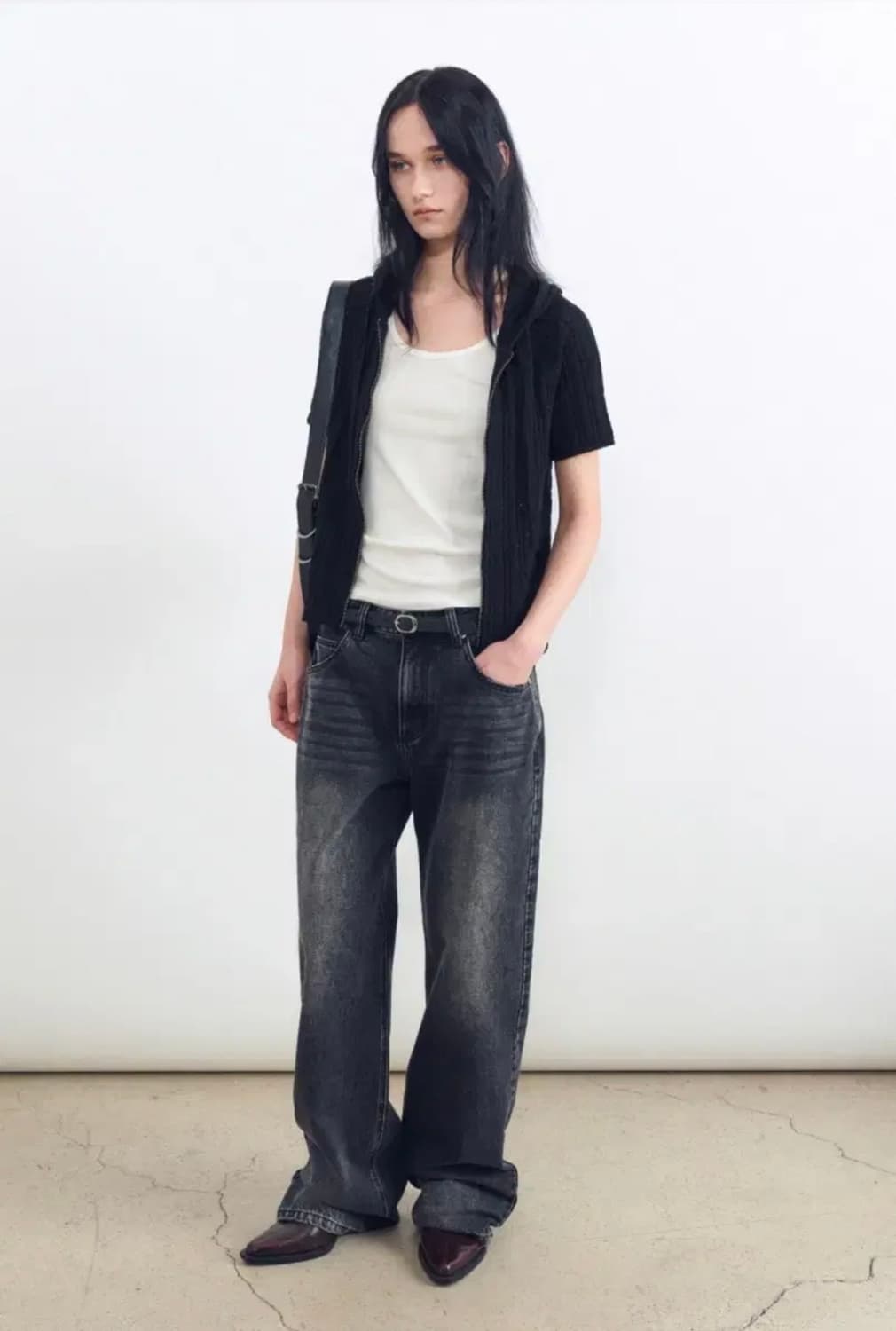 인사일런스우먼 빈티지 와이드 데님 BLACK 상품이미지3