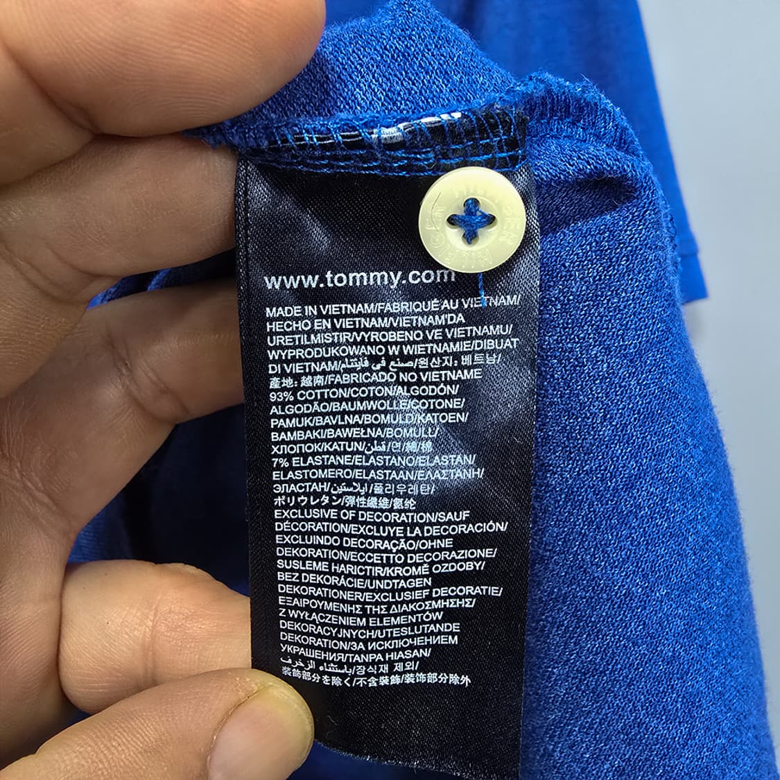 타미힐피거(Tommy Hilfiger) 슬림핏 반팔 카라티 블루 XXL 상품이미지5